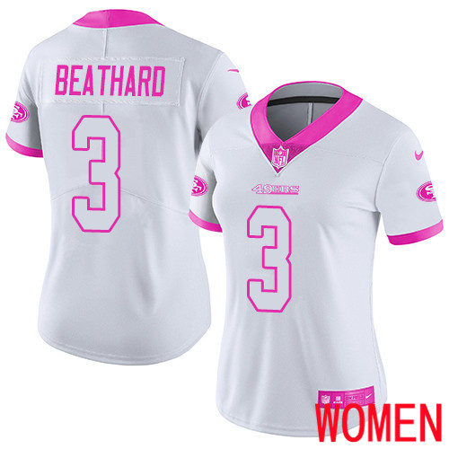 San Francisco 49ers Limited WhitePink Women C. J. Beathard NFL Jersey #3 Rush Fashion->san francisco 49ers->NFL Jersey